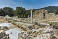 Columns in Ruins of ancient church in Archaeological site of Aliki, Thassos island, Greece Royalty Free Stock Photo