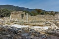 Columns in Ruins of ancient church in Archaeological site of Aliki, Thassos island, Greece Royalty Free Stock Photo
