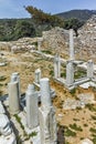 Columns in Ruins of ancient church in Archaeological site of Aliki, Thassos island, Greece Royalty Free Stock Photo