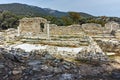 Columns in Ruins of ancient church in Archaeological site of Aliki, Thassos island, Greece Royalty Free Stock Photo