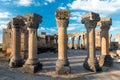 Columns and ruins of the ancient Zvartnots temple, a landmark