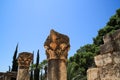 Columns at ruins of Capernaum archaeology site