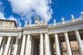 Columns in Saint Peter`s Square, Vatican city Royalty Free Stock Photo