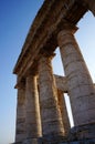 The columns of the Segesta temple in Sicily Royalty Free Stock Photo