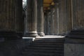 Columns and stair of old cathedral