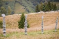 Columns of stones carefully balanced one on top of the other, displaying a sense of calm and concentration Royalty Free Stock Photo