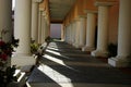 Columns in sunshine and shadows Royalty Free Stock Photo