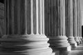 Columns at Supreme Court in Washington DC B&W Royalty Free Stock Photo