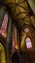 Basilica San Sernin, ceiling, stained glass windows,tToulouse,France Royalty Free Stock Photo