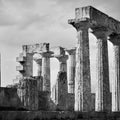 Columns of temple of Aphaea in Aegina Royalty Free Stock Photo