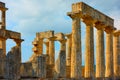 Columns of the Temple of Aphaea in Aegina Royalty Free Stock Photo