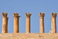 Columns of Temple of Artemis, Jerash (Jordan) Royalty Free Stock Photo