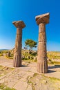 Temple of Athena in Assos ancient city in Behram Canakkale Turkiye