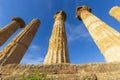 Columns of the Temple of Hercules Tempio di Ercole in the Valley of the Temples Valle dei Templi near Agrigento, Sicily, Italy Royalty Free Stock Photo