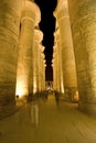 Columns in temple at night Royalty Free Stock Photo
