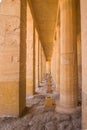 Columns in the temple of Queen Hatshepsut on the west bank of the Nile near the Valley of the Kings in Luxor, Egypt Royalty Free Stock Photo