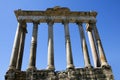 Columns of the Temple of Saturn in Rome Royalty Free Stock Photo