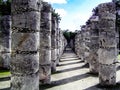 Chichen Itza, Columns in the Temple of a Thousand Warriors, Mexico Royalty Free Stock Photo