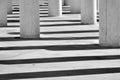 Columns and their shadows, black and white Royalty Free Stock Photo