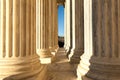 Columns at US Supreme Court in Washington DC daytime Royalty Free Stock Photo