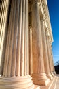 Columns of US Supreme Court in Washington DC daytime Royalty Free Stock Photo