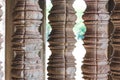 Columns in the walls of Angkor Wat Royalty Free Stock Photo