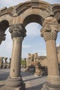 Ruins of Zvartnots celestial angels temple Armenia, Central As Royalty Free Stock Photo