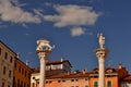 Colums of piazza dei Signori in Vicenza - italy - Royalty Free Stock Photo