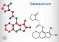 Coluracetam, BCI-540, C19H23N3O3 molecule. It is is a nootropic agent of the racetam family. Structural chemical formula and