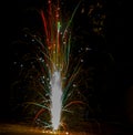 Colurful tubri anar firework during diwali festival durga kali puja dusshera india