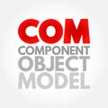 COM - Component Object Model acronym, technology concept background