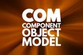 COM - Component Object Model acronym, technology concept background