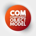 COM - Component Object Model acronym, technology concept background