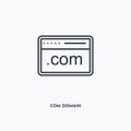 Com domain outline icon. Simple linear element illustration. Isolated line com domain icon on white background. Thin stroke sign