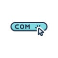 Color illustration icon for Com, domain and website