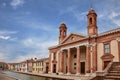 Comacchio, Ferrara, Emilia Romagna, Italy: the ancient hospital Ospedale degli Infermi with church, in neoclassical architecture