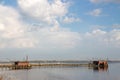 comacchio regional park delta del po lagoon city famous for its archaeological excavations and eel fishing Royalty Free Stock Photo