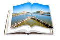 The Comacchio valleys Italy, italian UNESCO protected area, are known worldwide for eel fishing - photobook concept image Royalty Free Stock Photo