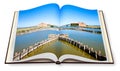 The Comacchio valleys Italy, italian UNESCO protected area, are known worldwide for eel fishing - photobook concept image Royalty Free Stock Photo