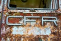 Old CFR logo on an abandoned train. Royalty Free Stock Photo
