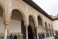 Comares palace islamic architectonical arcs details style inside alhambra Royalty Free Stock Photo