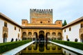 Comares Tower and Courtyard of the Myrtles in Granada...IMAGE Royalty Free Stock Photo