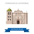 Comayagua Cathedral in Honduras vector flat attraction landmarks