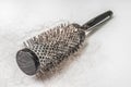 Comb brush with lost hair - baldness concept Royalty Free Stock Photo