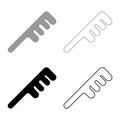 Comb for hair Barber accessory Barbershop combing Hairbrush set icon grey black color vector illustration flat style image Royalty Free Stock Photo