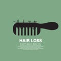 Comb Hair Loss Black Symbol Icon Beauty Concept Vector