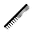 Comb icon. Black silhouette of a comb with different teeth. Individual household item for combing hair.