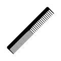 Comb icon. Black silhouette of a comb with different teeth. Individual household item for combing hair. Vector illustration