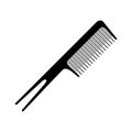 The comb icon. A black silhouette of a comb with teeth of different lengths and thicknesses and two teeth on the handle.