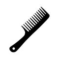 Comb icon. Black silhouette of a comb. A tool for untangling and combing tangled wet and dry hair.